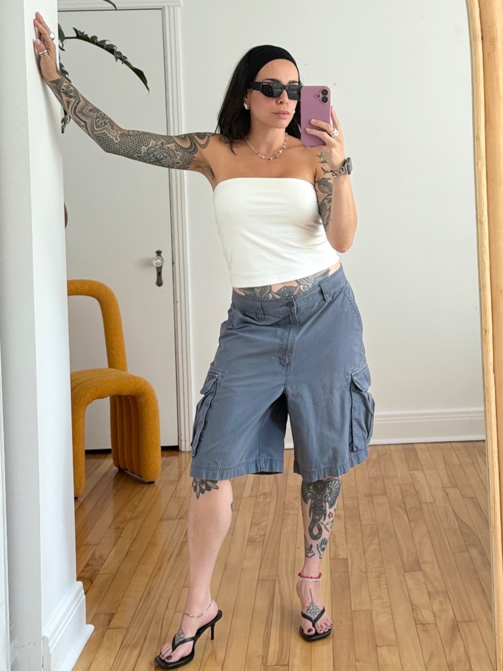 Y2K Tommy Hilfiger cargo long shorts